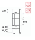 Kõrge kapp Kammono KC4 SPM60SS2/61 (189 cm)