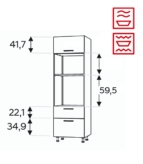 Kõrge kapp Kammono KC4 SPM60SS2/71 (199 cm)