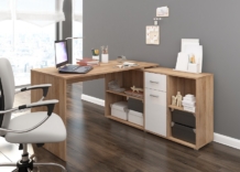 Kirjutuslaud Beat P, tamm sonoma hele/läikiv valge/Laos kohe olemas