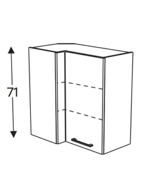 Nurgakapp Kammono K2 BWRP70*45/71 (sügav) uks avaneb vasakule
