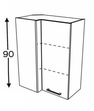 Nurgakapp Kammono K2 BWRP70*45/90 (sügav) uks avaneb vasakule