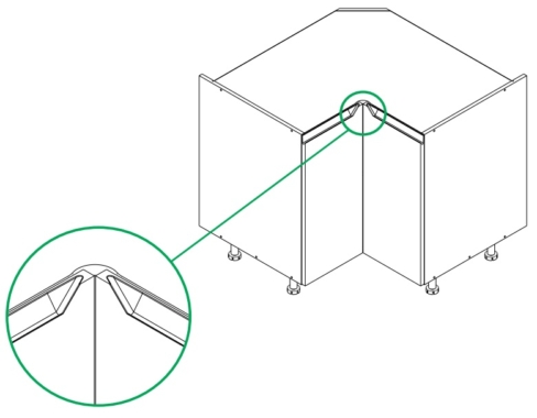 Freesitud käepidemed nurgakapil (joonis)