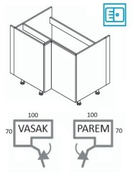 Nurgakapp Kammono DRZ 100*70 (uks avaneb vasakule)