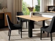 Pikendatav söögilaud Vario 02, käsitöötamm/must (90-180/90/76)