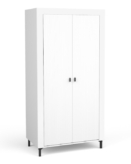 Riidekapp Mossa MO01 (96,9/56/193,6), valge/tamm