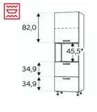 Kõrge kapp Kammono F SDPK60ST2/71 (199 cm)
