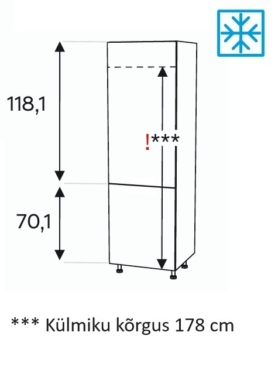 Kõrge kapp Kammono L4 SL60/61 (189 cm)