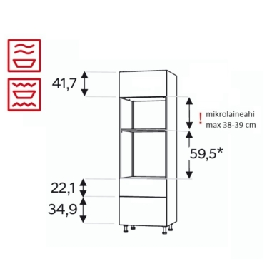 Kõrge kapp Kammono L4 SPM60SS2/61 (189 cm)