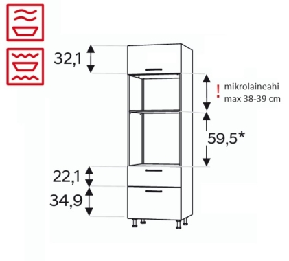 Kõrge kapp Kammono K2 SPM60SS2/61 (189 cm)
