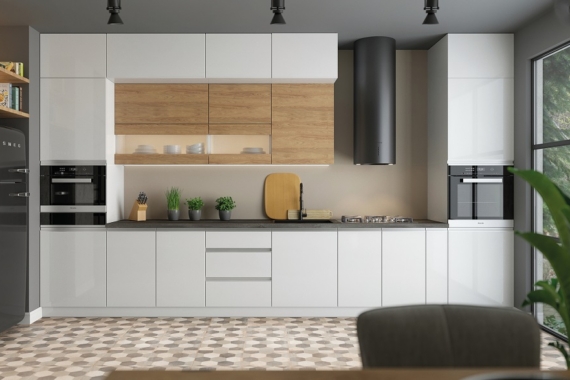 Blanka, valge läikiv/tamm hikkori