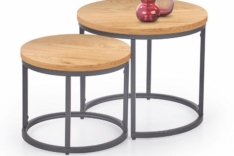 Diivanilaua komplekt Oreo (ø 43 ja ø 53), tamm kuldne/must