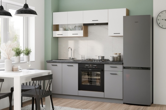 Köögimööbel Pati (tamm Cremona Torro/valge/hele grafiit)