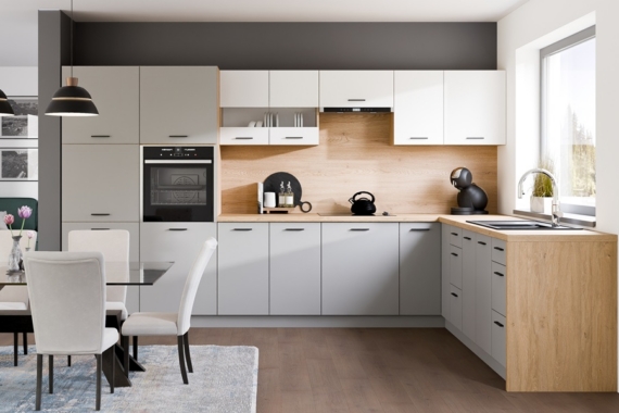 Köögimööbel Pati (tamm Cremona Torro/valge/hele grafiit)