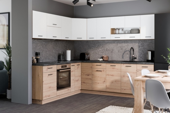 Köögimööbel Pati (tamm Cremona Torro/valge/tamm Artisan)